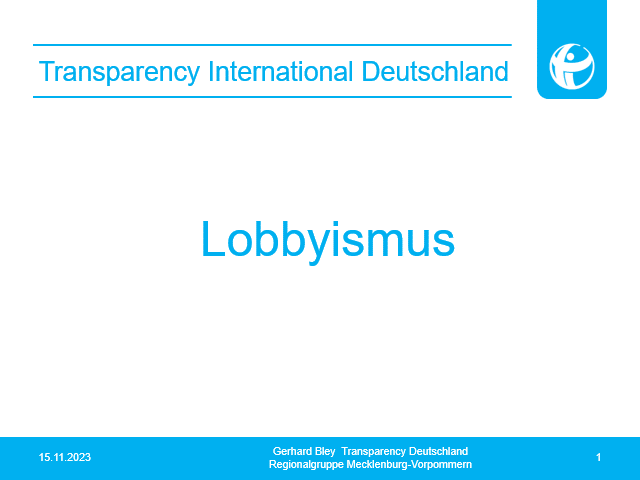 Präsendtation Lobbyismus als Slideshow